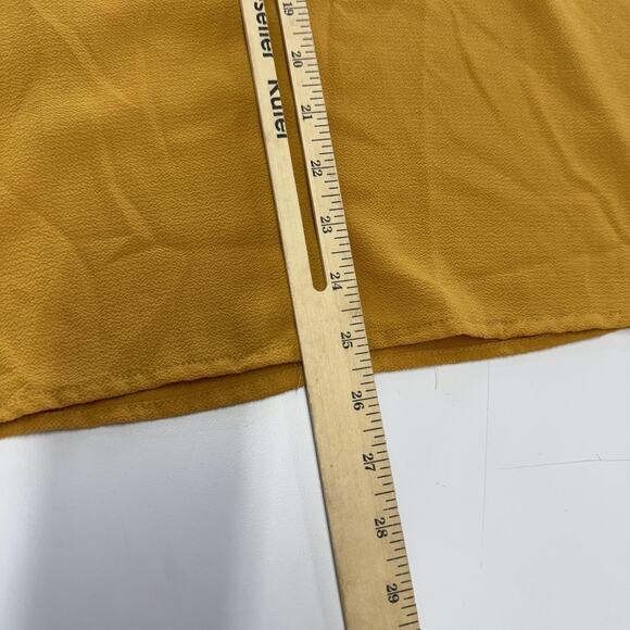 Andree by Unit Blouse Womens‎ Small Yellow Long Sleeve Ruffle Neck Pullover Top - Picture 6 of 7